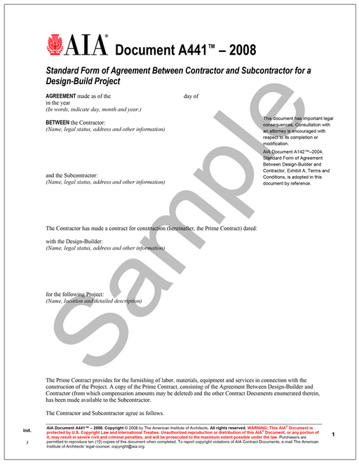 AIA Document A441-2008