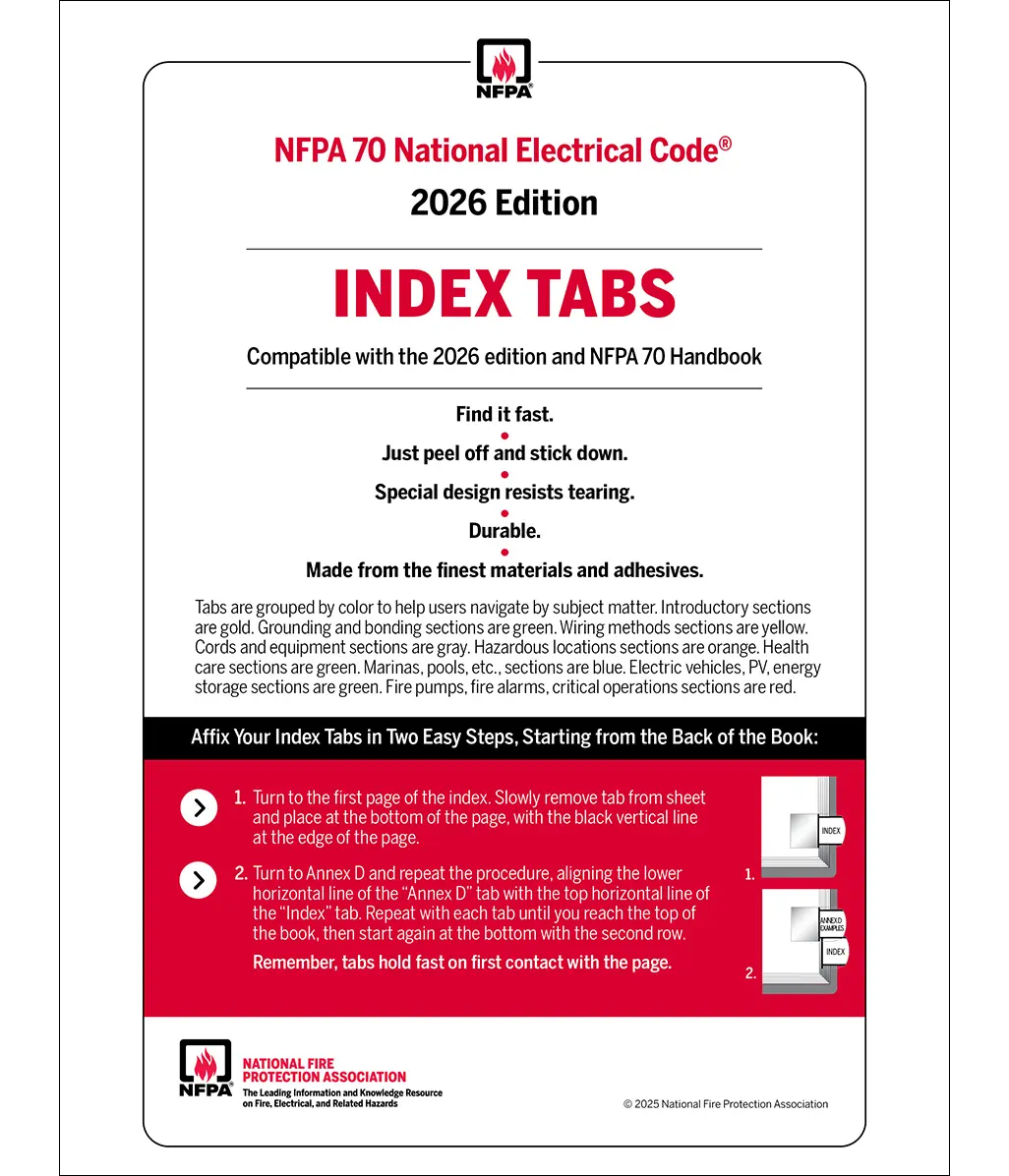 2026 National Electrical Code Tabs — BNi Building News