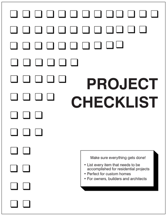 BNi Project Checklist