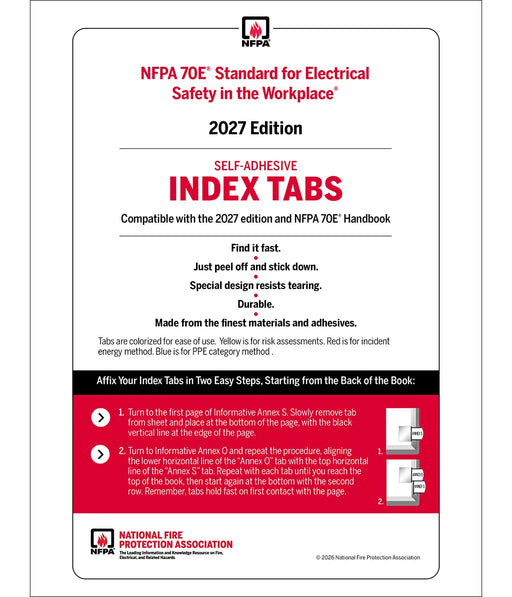 2027 NFPA 70E, Adhesive Index Tabs