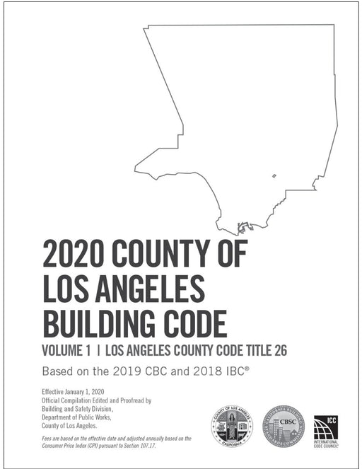 2020 County of Los Angeles Building Code (2 Volumes) - Amendments only