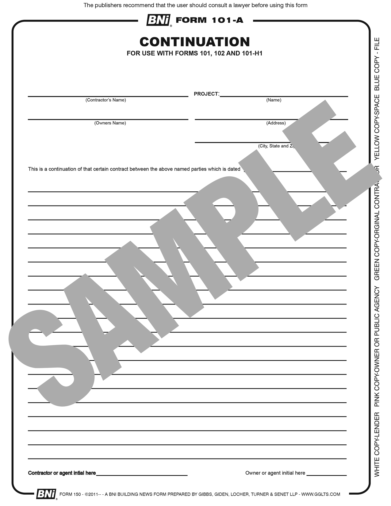 Form 101a Forms, Contracts, and Letters — BNi Building News