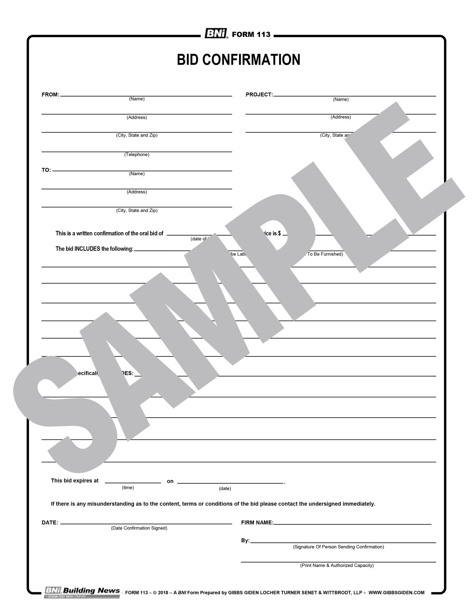 Forms, Contracts, and Letters — BNi Building News